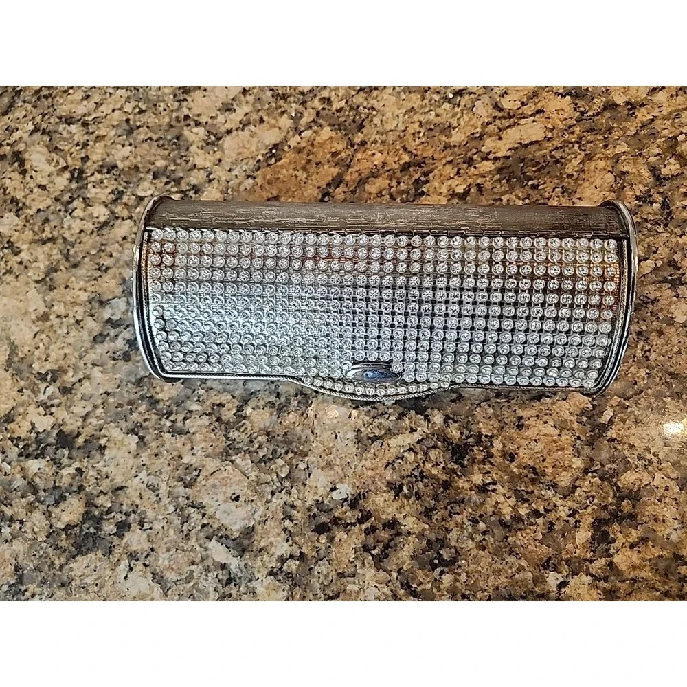 Vintage Hand-Held Burrito Gold Tone Rhinestones Clutch‎